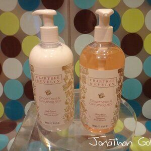 Crabtree & Evelyn Ginger Spice Hand Wash & Body Lotion 500mL 16.9 Fl Oz NEW